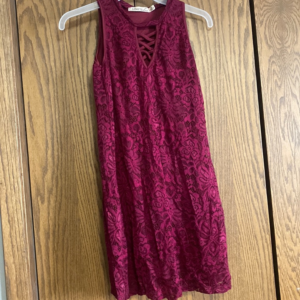 maroon lace liberty love dress size xs